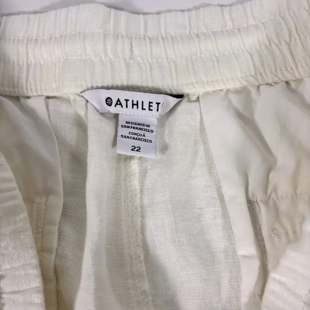 NWT Athleta White Linen Joggers Size 22 T6